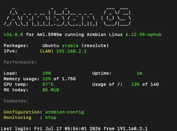 Armbian Successful Installation