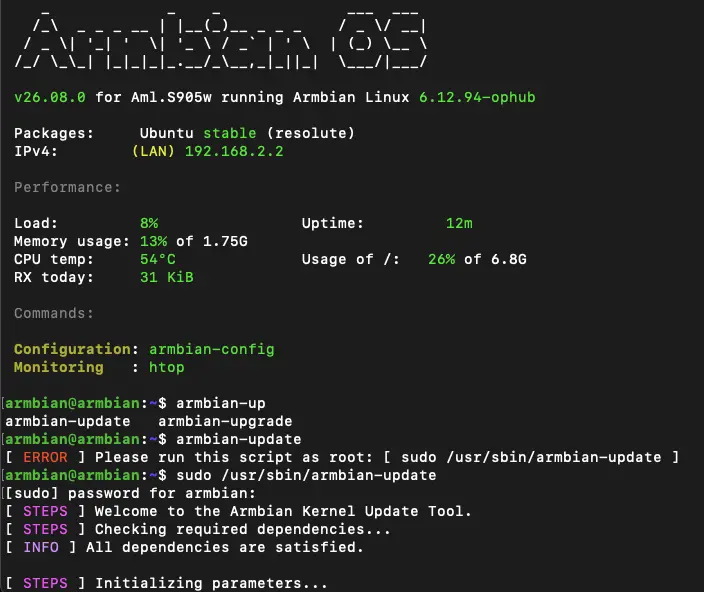 Armbian Update Process