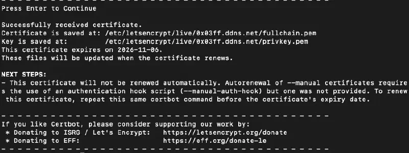 certbot result